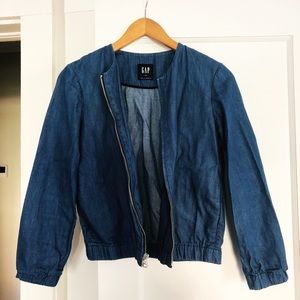 GAP Chambray women’s bomber jacket size XS
